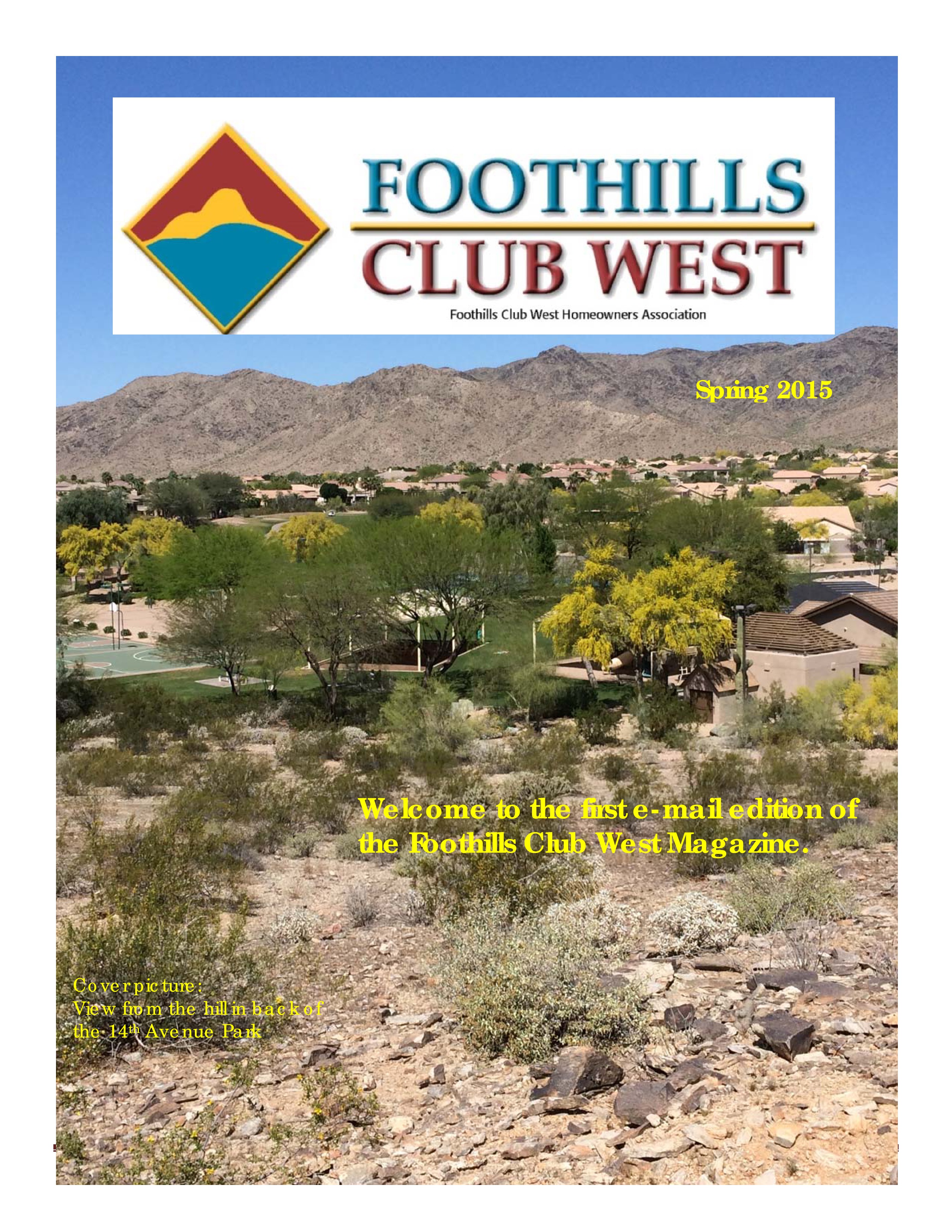 Foothills/Club West HOA Newsletter